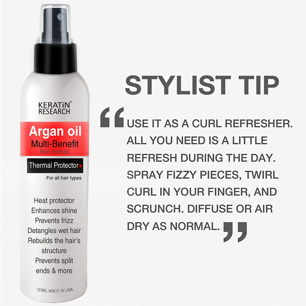 KERATIN RESEARCH Thermal Hair Protector Spray smooths and eases styling