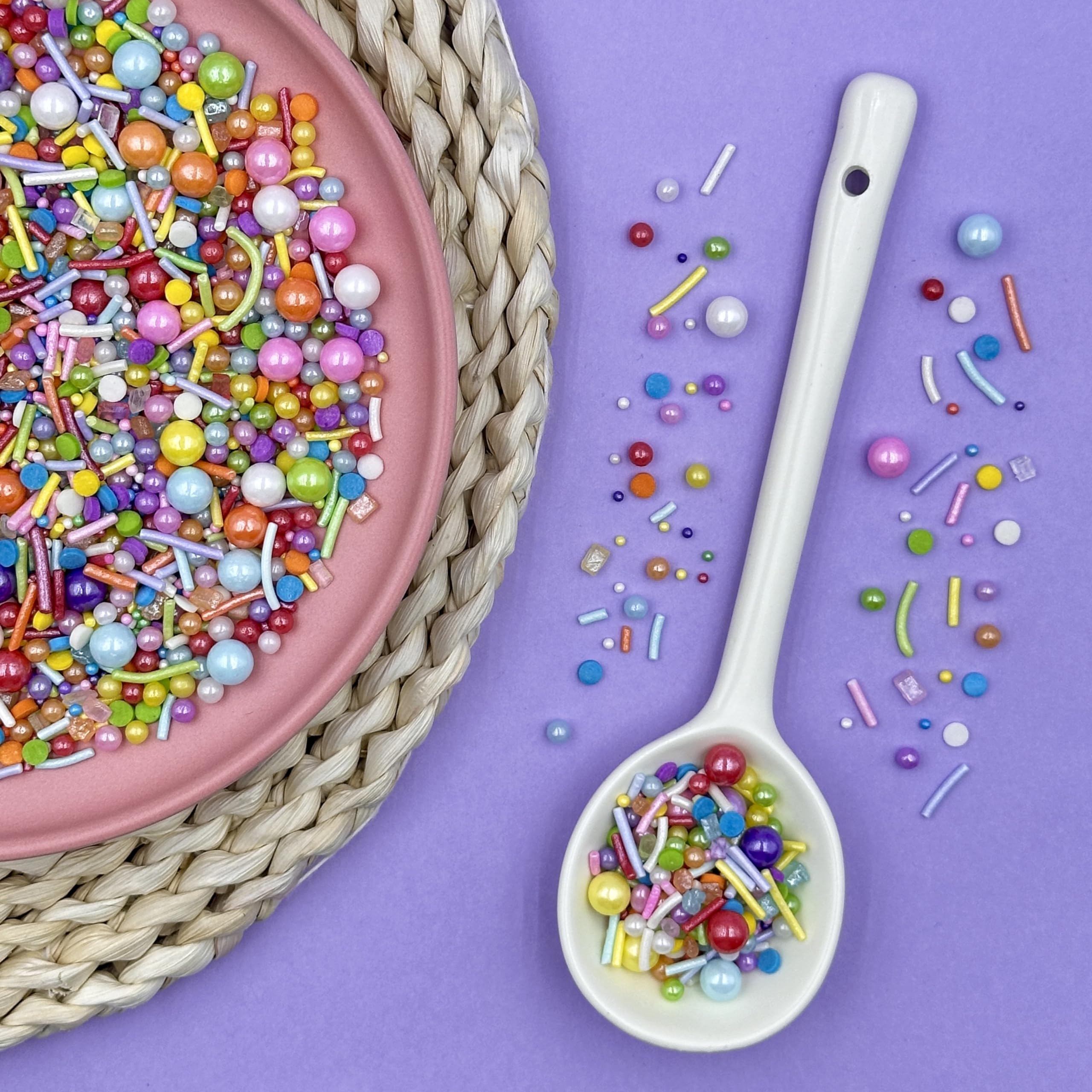 Kercky Rainbow Sprinkles on cupcakes for colorful, festive treats