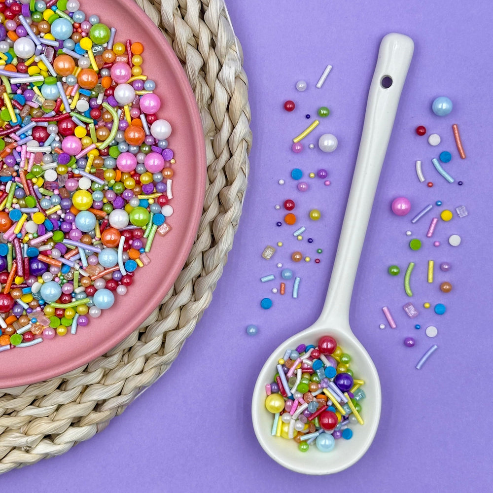 Kercky Rainbow Sprinkles on cupcakes for colorful, festive treats