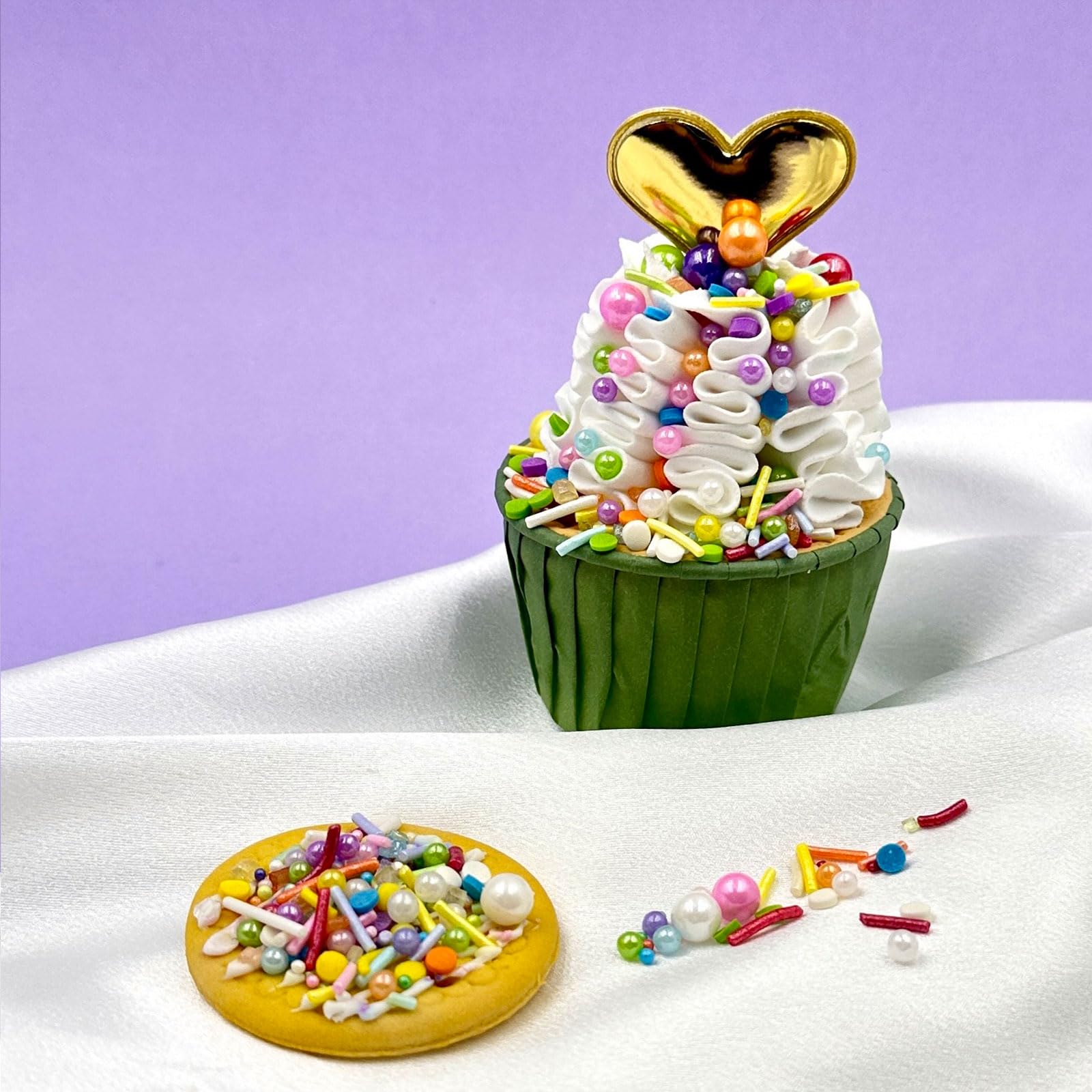 Kercky Rainbow Sprinkles on ice cream for colorful toppings