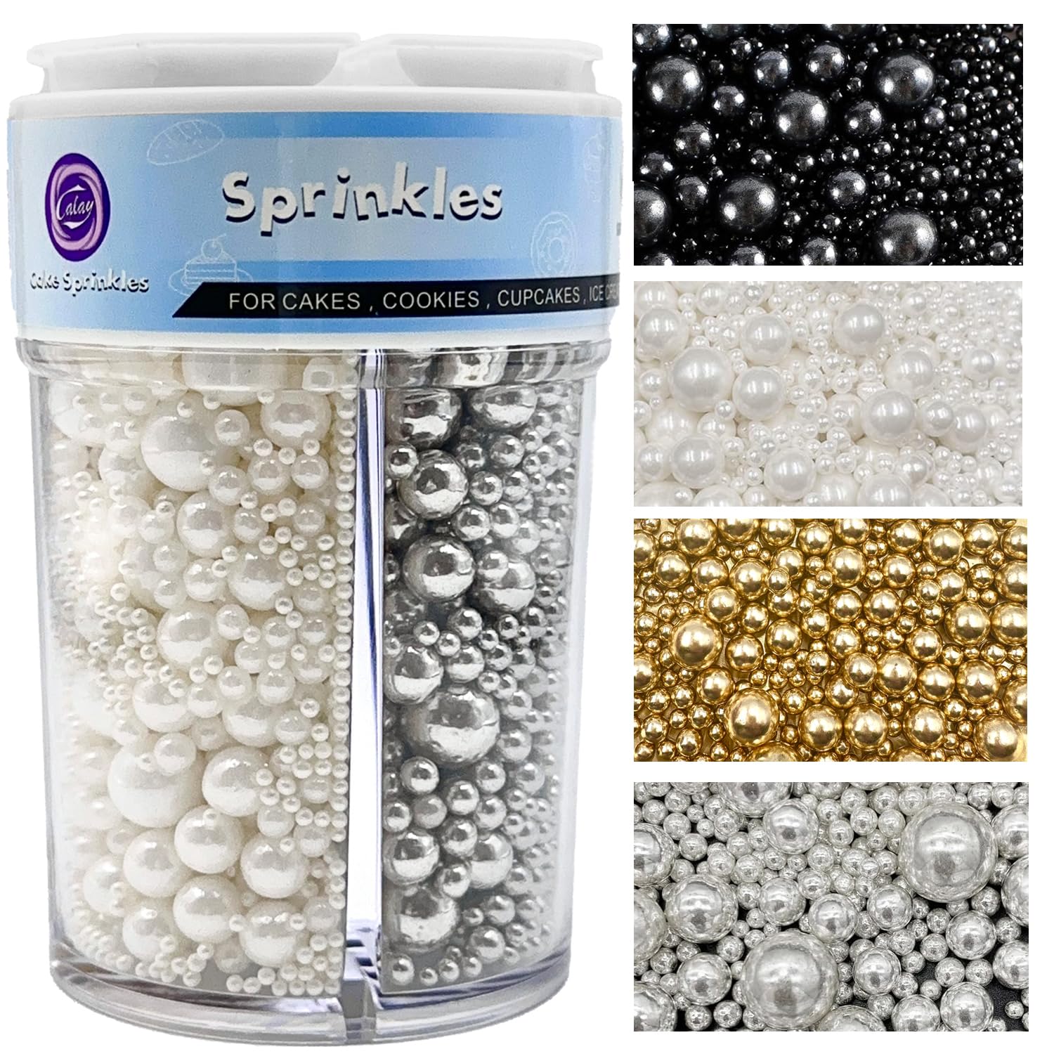 Kercky Sprinkles metallic hues on cake add radiant shimmer for celebrations