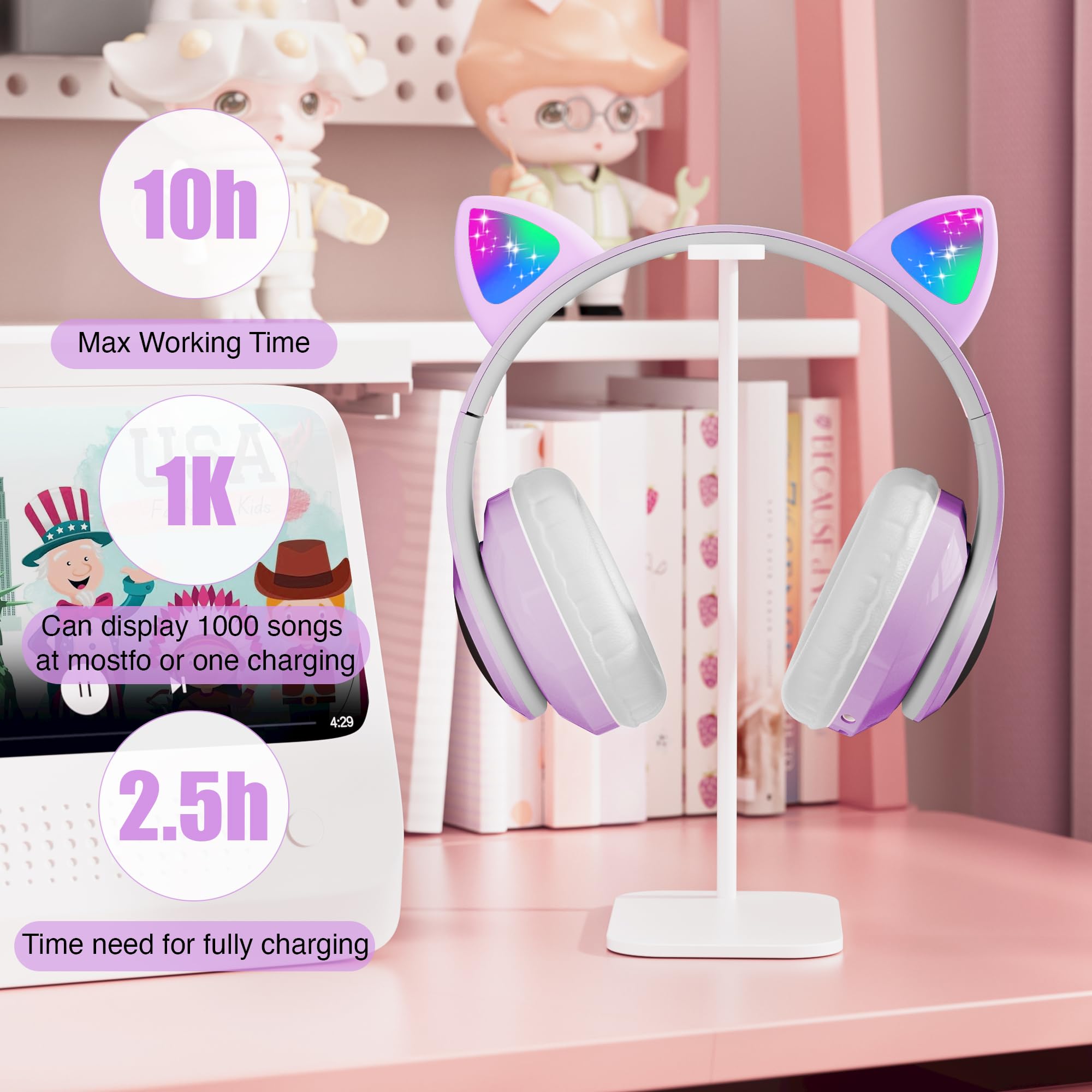 KERHAND safe-volume design protects young ears during listening.