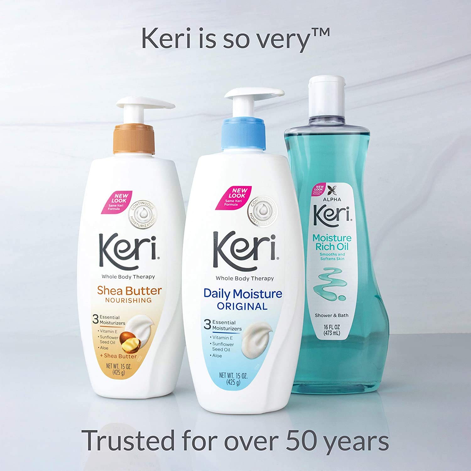 Keri oil bottle with 16 oz label ready for display