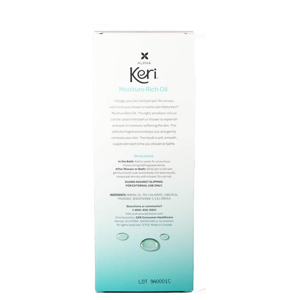 Keri oil being poured into bath for nourishing hydration