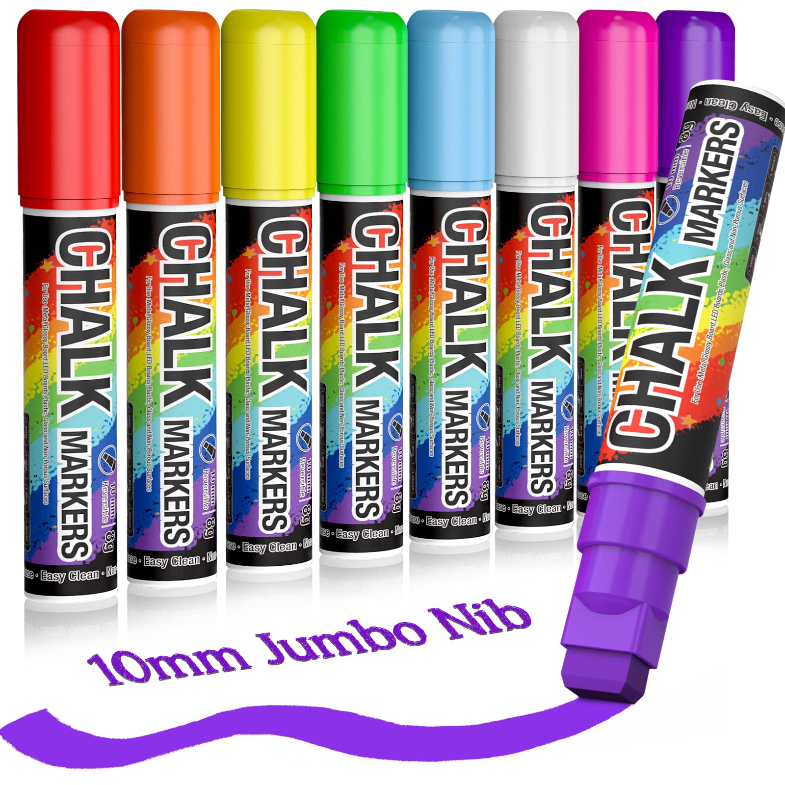 KERIFI window markers 8-pack neon colors for vibrant car window art and signs