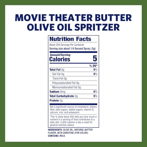 Kernel Season's Movie Theater Butter Olive Oil Spritzer spray for easy popcorn seasoning.