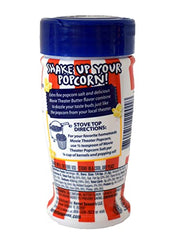 Kernel Season's popcorn seasoning closeup shows bold flavor ready to sprinkle.