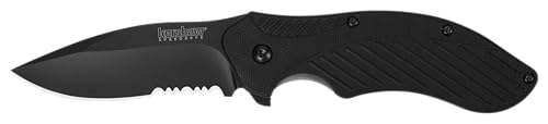 Kershaw Clash black handle with textured contouring for secure grip.