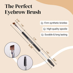 KESHIMA Eyebrow Brush Duo spoolie end blends and shapes for a polished finish.