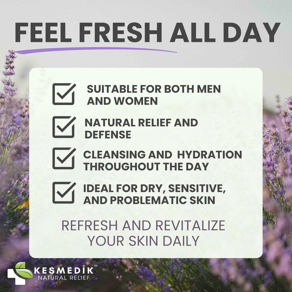 Full 16 oz bottle of KESMEDIK Tea Tree Lavender Body Wash