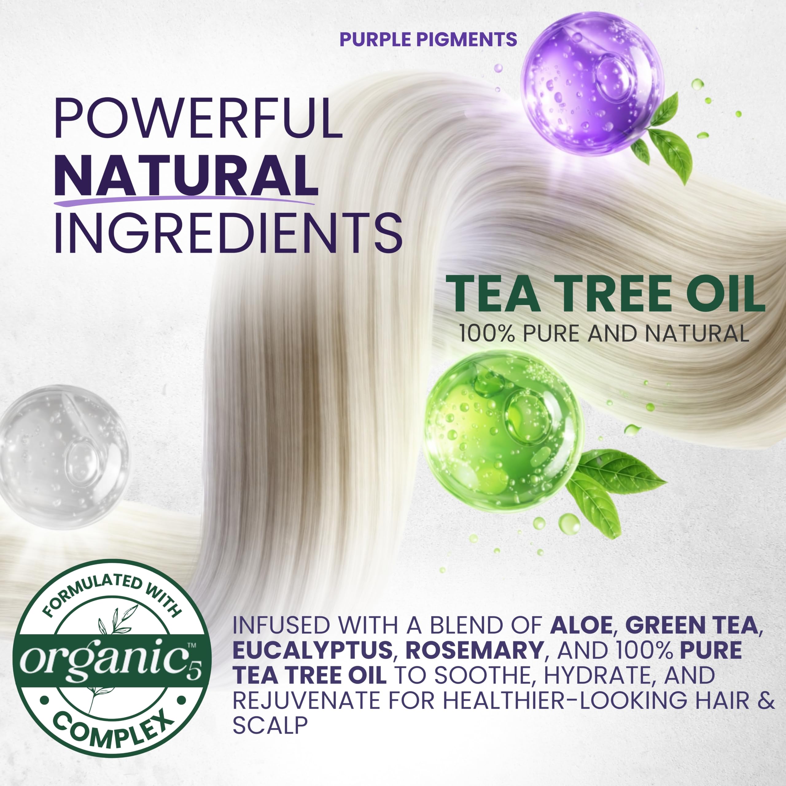 KESMEDIK Tea Tree Purple Hair Mask color-neutralization on blonde or gray hair.
