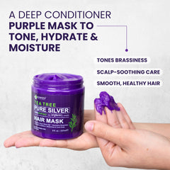KESMEDIK Tea Tree Purple Hair Mask scalp-relief with tea tree and aloe.