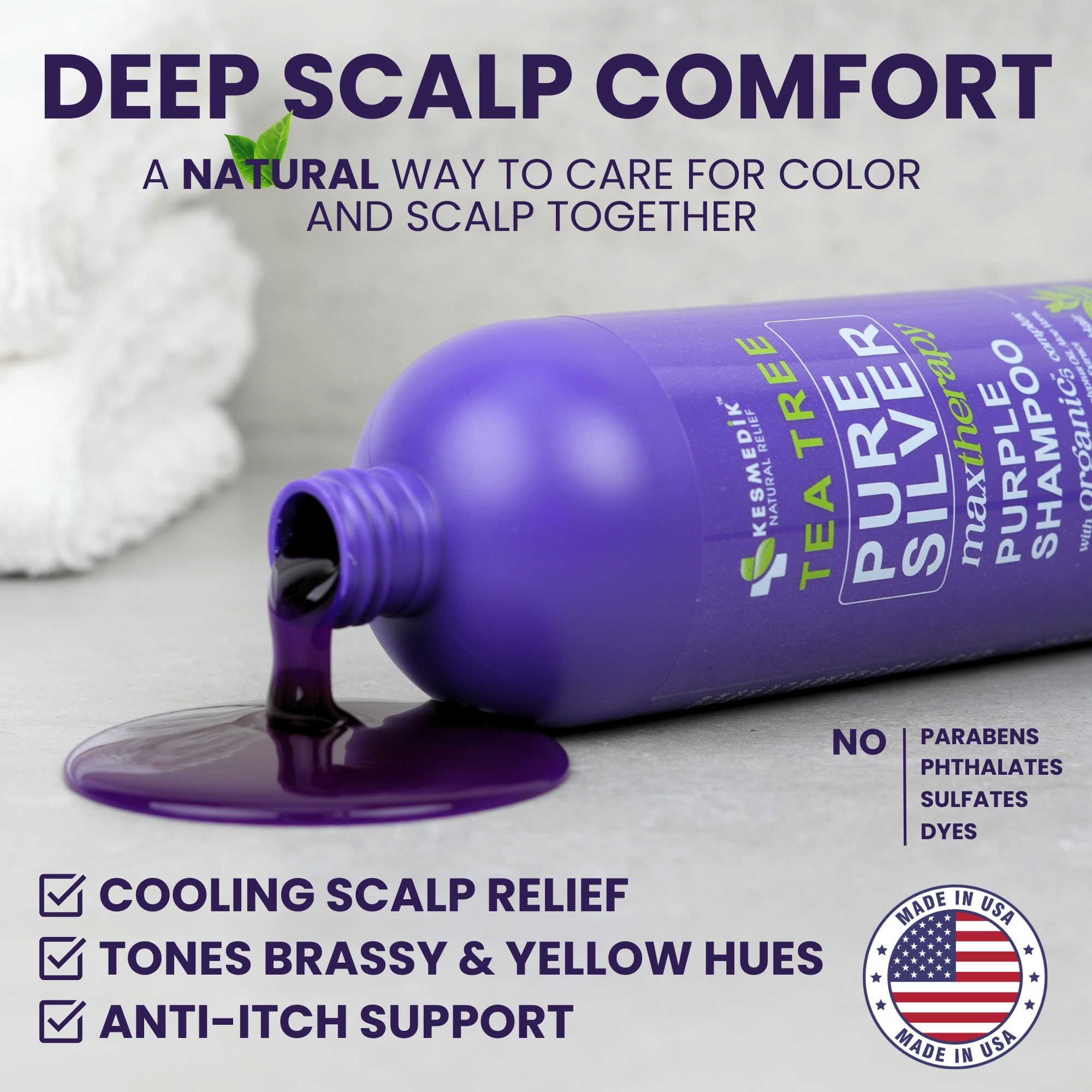 KESMEDIK sulfate-free seal emphasizes color-safe formula.
