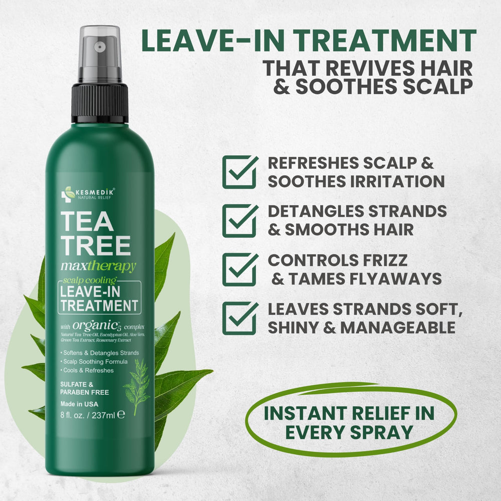 KESMEDIK Tea Tree Rosemary Leave-In Conditioner mist spray for easy application