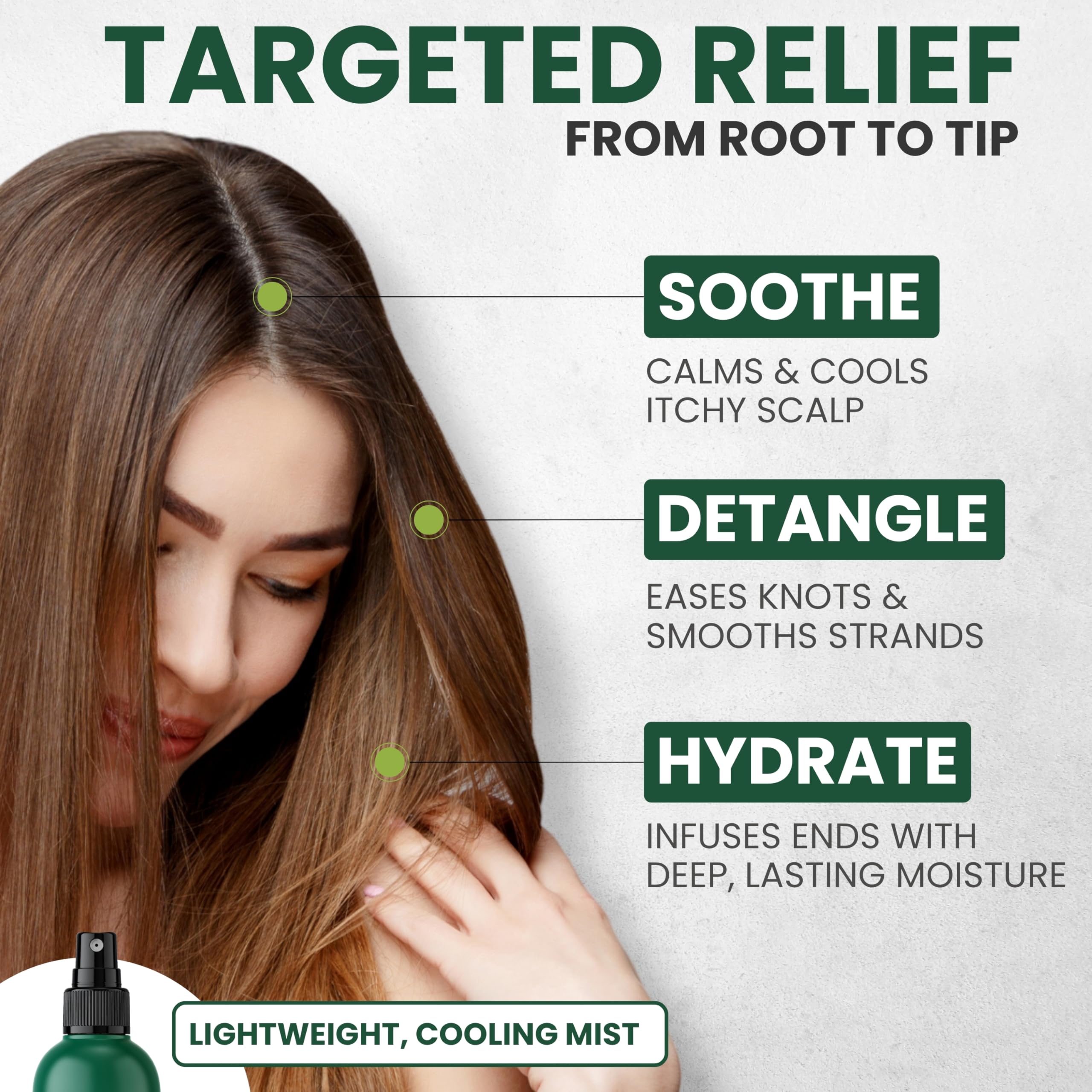 KESMEDIK Tea Tree Rosemary Leave-In Conditioner on hair detangling and frizz control