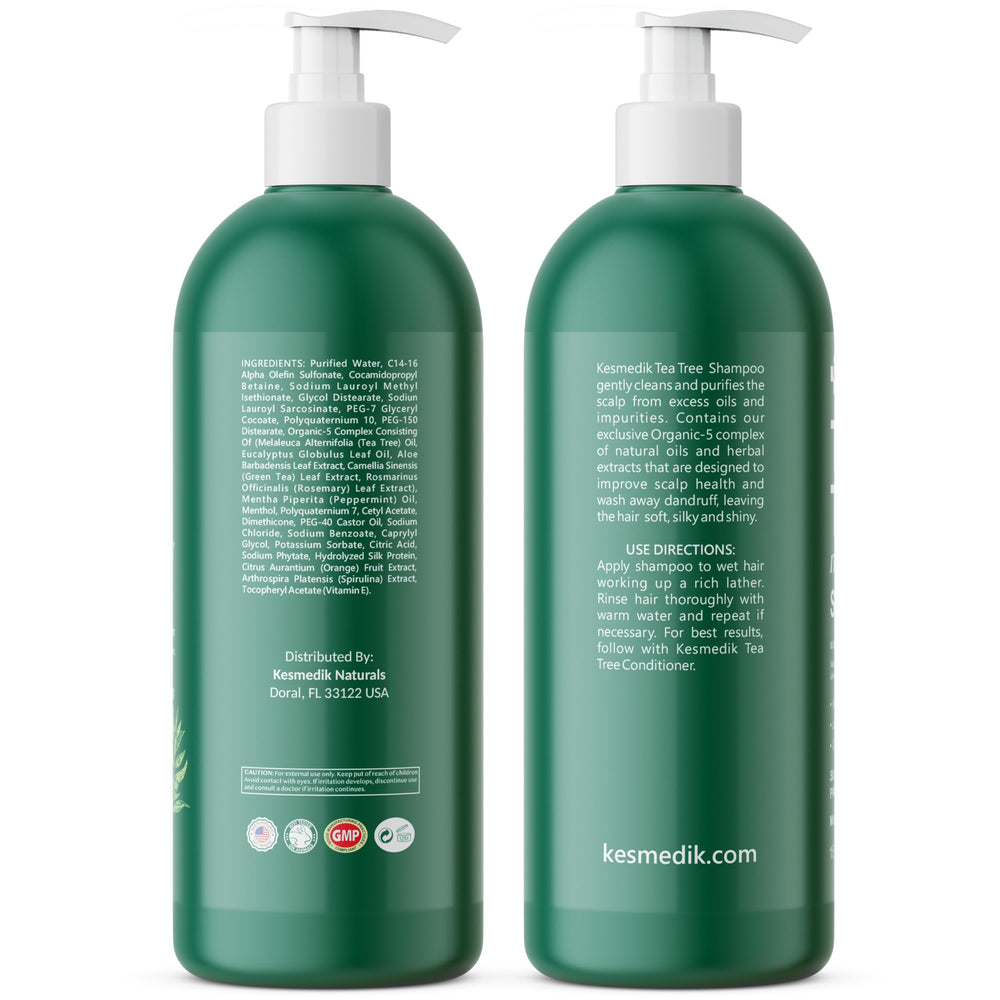 KESMEDIK Tea Tree Shampoo MaxTherapy leaves hair with renewed shine and bounce