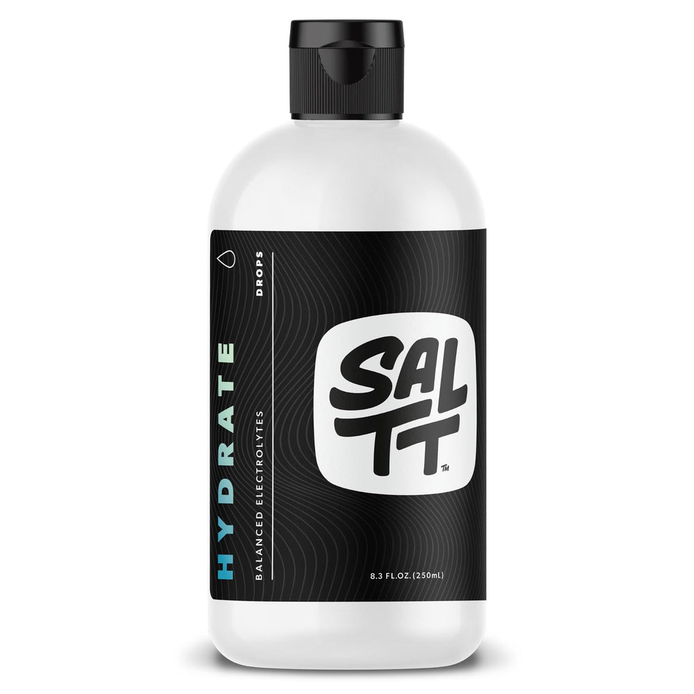Keto Chow SALTT Hydrate bottle with dropper for easy electrolyte dosing.