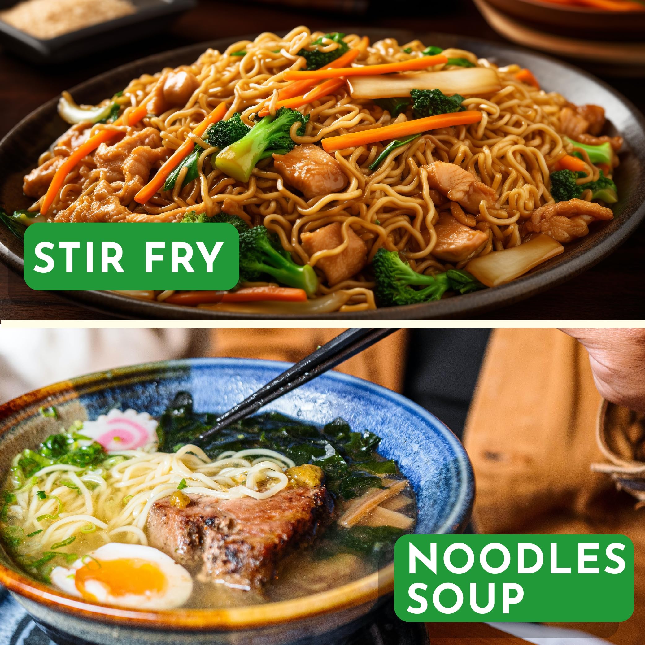 Keto Naturals ramen ingredients, highlighting protein and flavor in every bite.