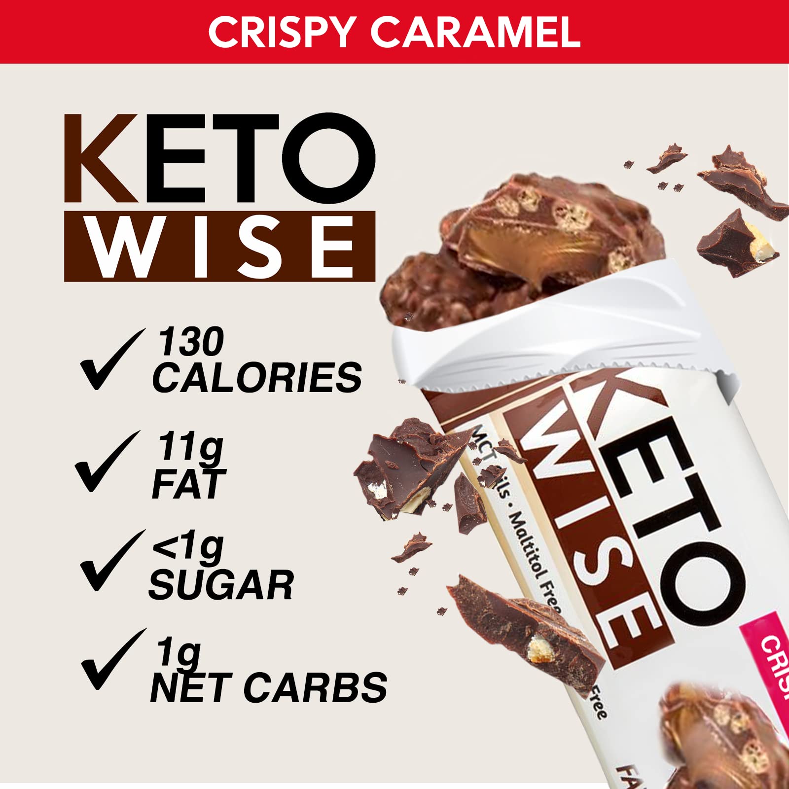 Keto Wise Fat Bombs 16 pack box shown for convenient snacking