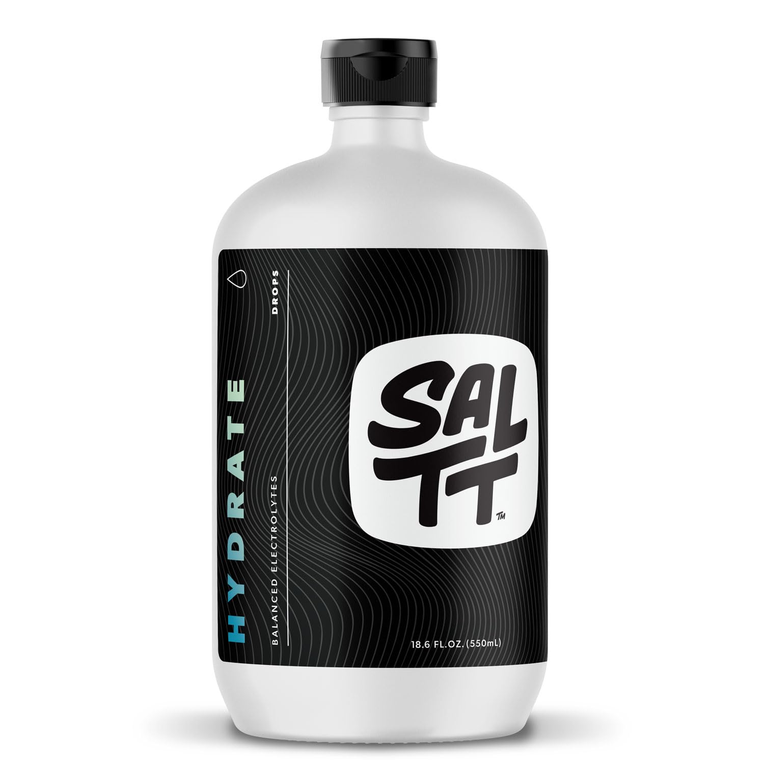 Keto Chow SALTT Hydrate bottle being poured for refreshing electrolyte drink