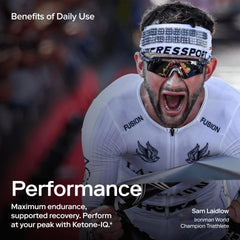 Ketone-IQ No Caffeine Shot label close-up with all-natural ingredients.
