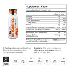 Ketone-IQ Peach energy shot being poured for quick clarity