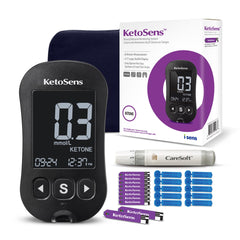 KetoSens blood ketone meter with clear LCD display for fast readings.