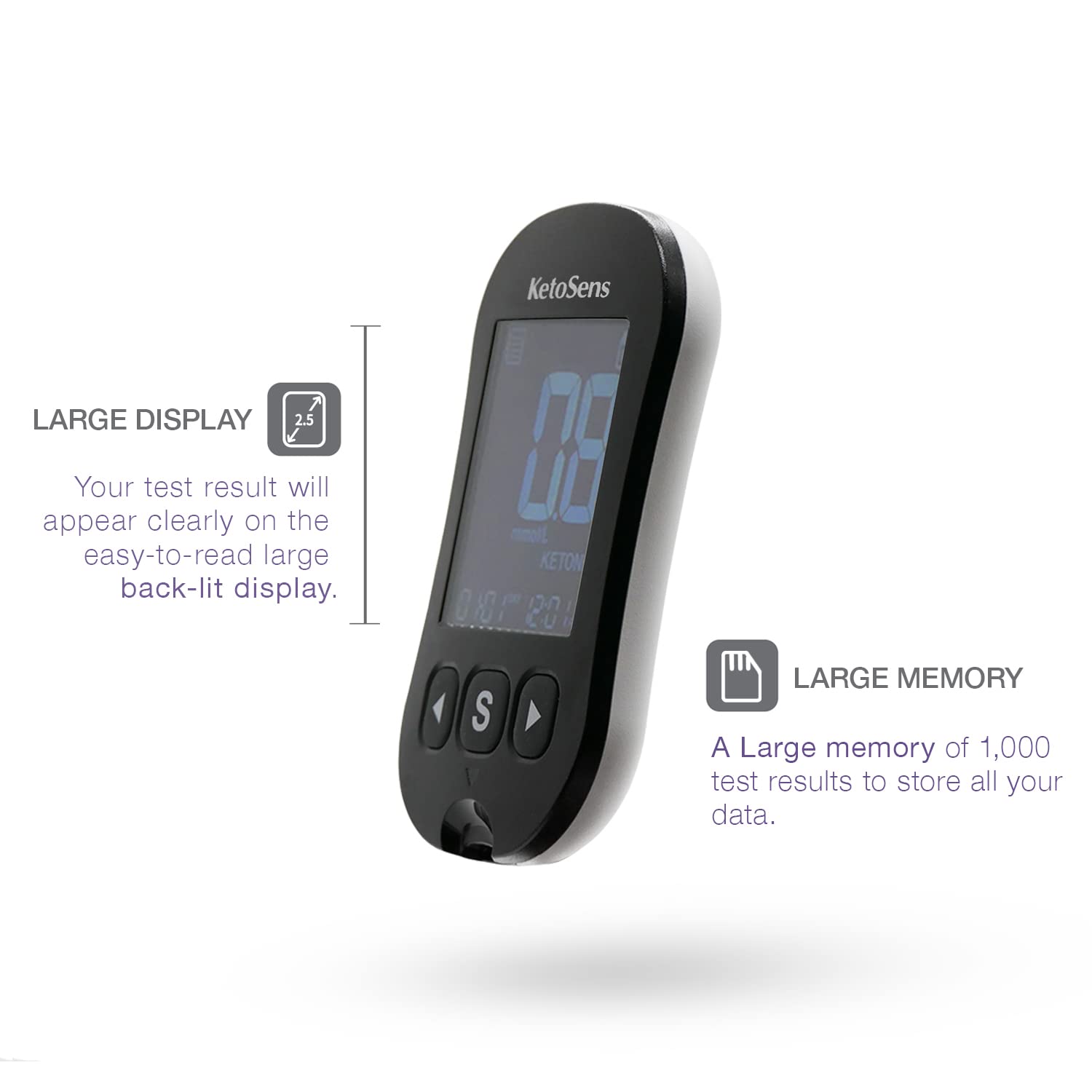 KetoSens lancets (30G) with a lancing setup for comfort.