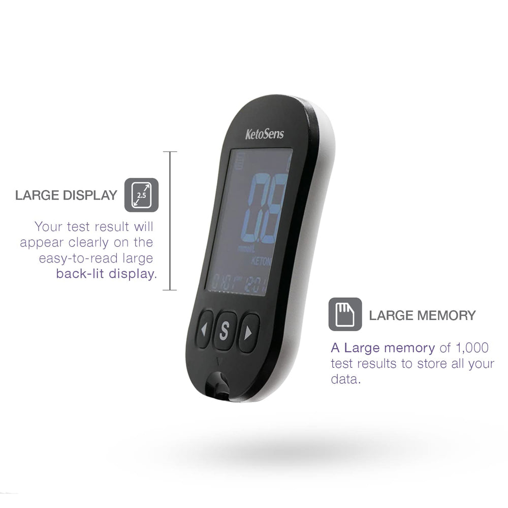 KetoSens lancets (30G) with a lancing setup for comfort.