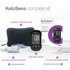 KetoSens lancing device shown for easy blood collection.
