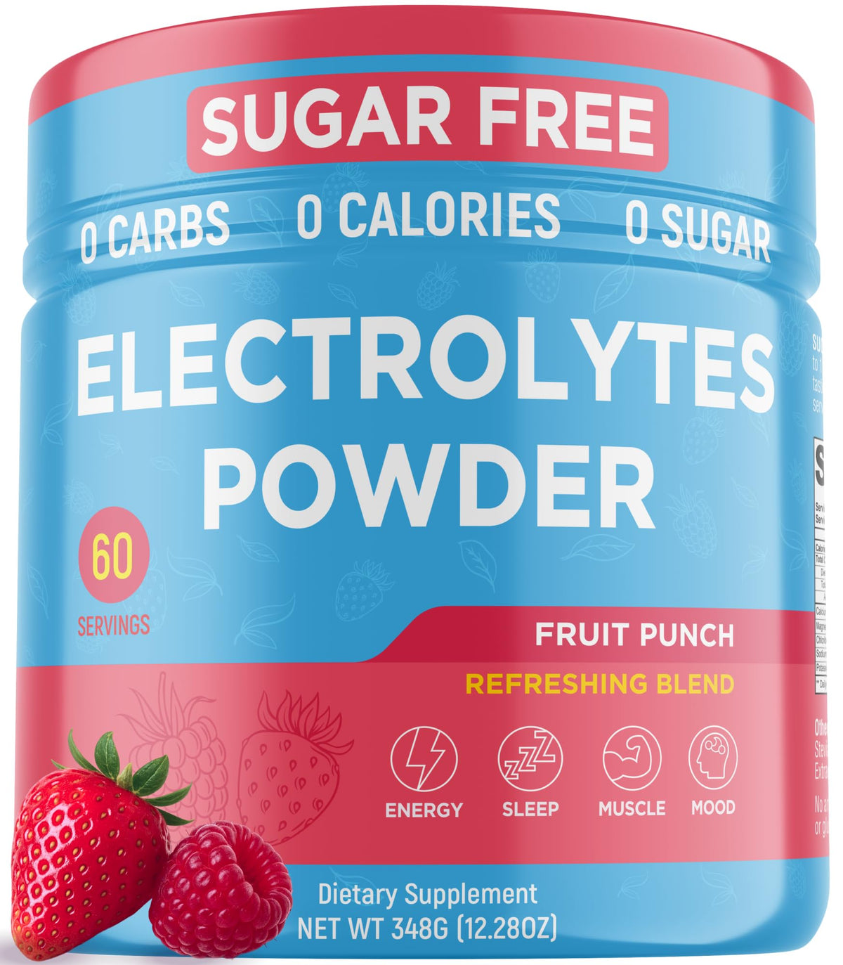 Keto Vitals Keto Electrolytes Powder tub for balanced hydration with zero calories.