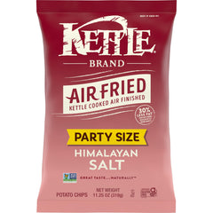 Kettle Brand Air Fried Himalayan Salt Chips in a bag, ideal for gatherings.