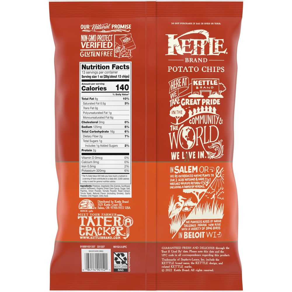 Kettle Brand packaging close-up with non-GMO and gluten-free badges