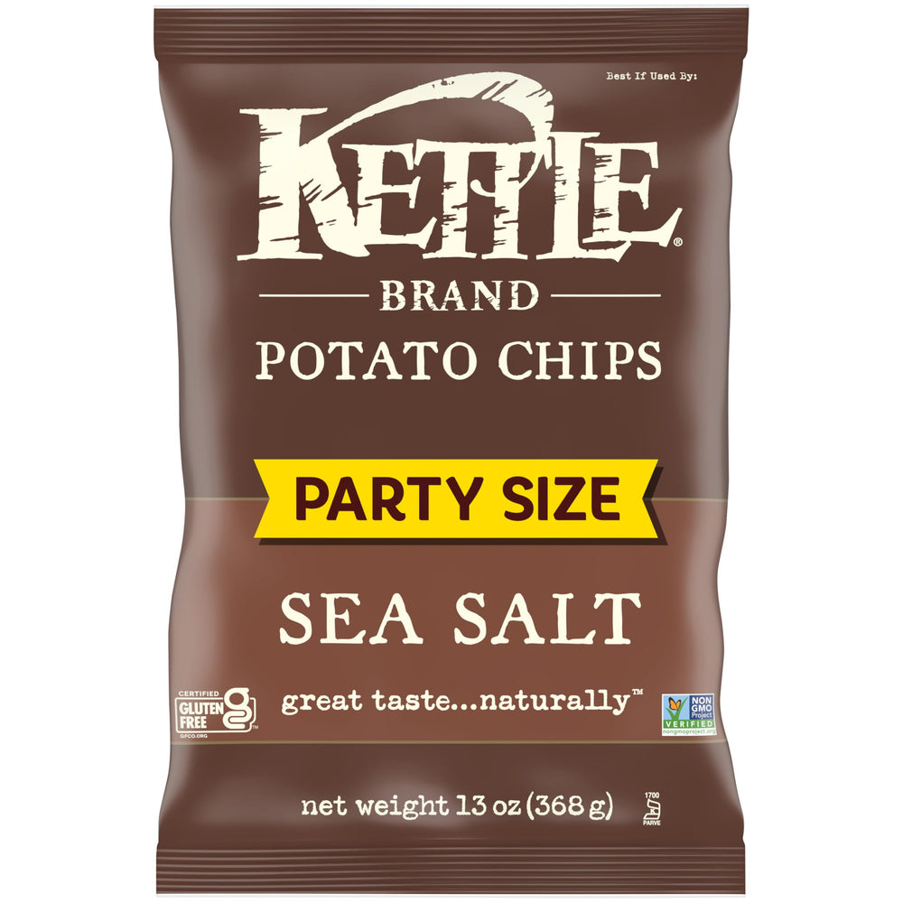 Kettle Brand Sea Salt Kettle Chips bag highlighting authentic crunch for gatherings