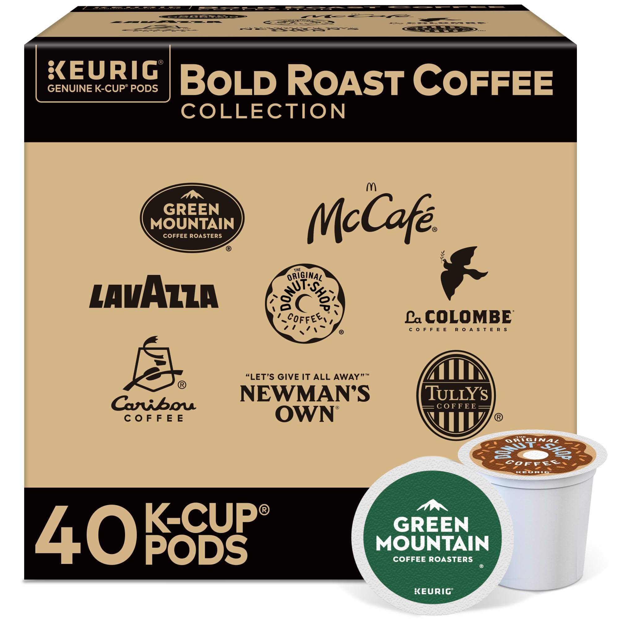 Keurig Bold Roast collection 40ct box front showing bold flavor options