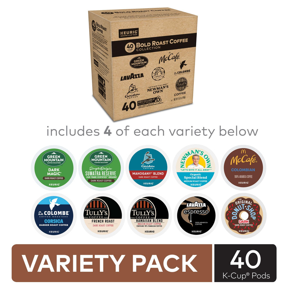 Keurig Bold Roast varieties packaging highlighting diverse single-serve options