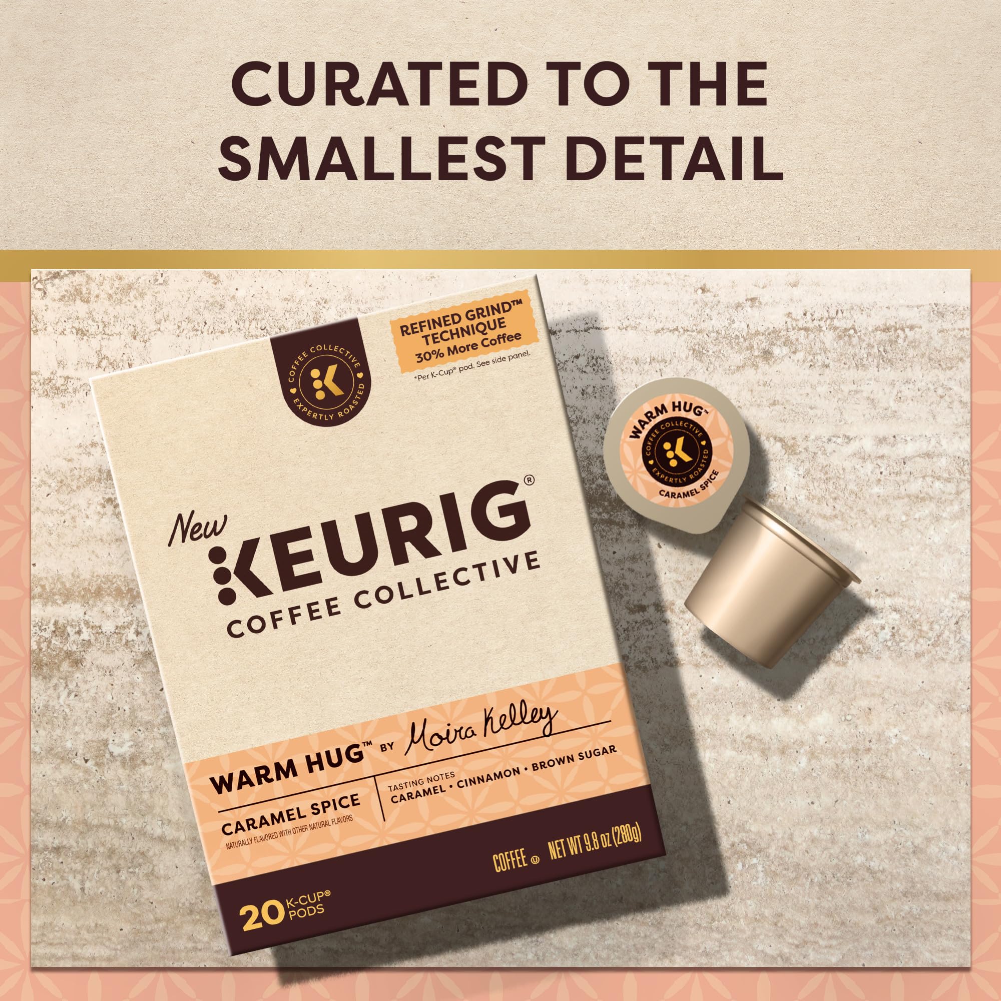 20-count Warm Hug packaging display for easy at-home brewing and variety.