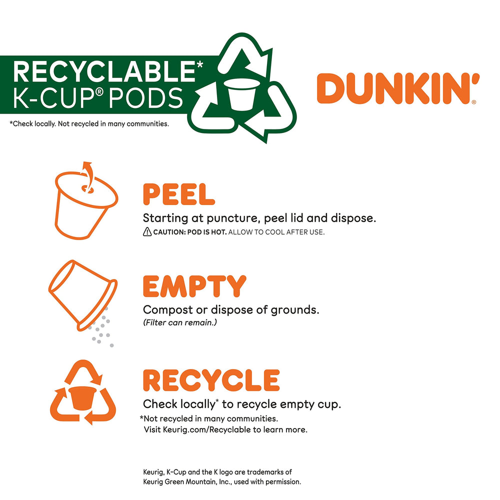 Keurig-compatible Dunkin K-Cup pods designed for fast, mess-free single-serve brewing.