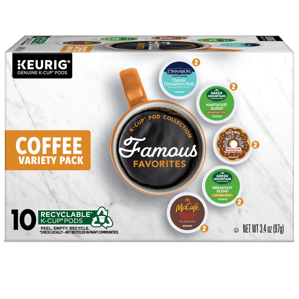 Keurig Famous Favorites closeup of coffee pods highlighting rich aromas