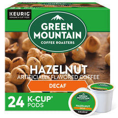 Keurig Green Mountain Hazelnut Decaf K-Cups for a smooth morning cup.