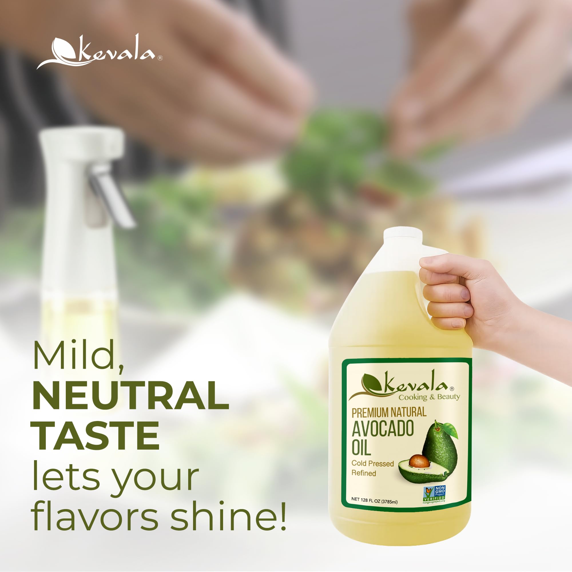 Kevala Avocado Oil heated in a skillet to demonstrate high smoke point.