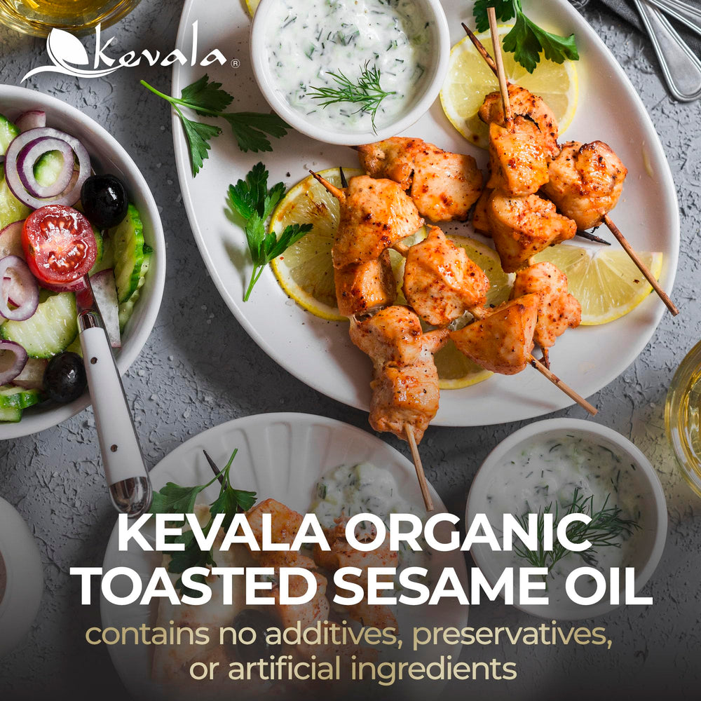 Kevala Organic Toasted Sesame Oil salad dressing usage brings vibrant finishing touches