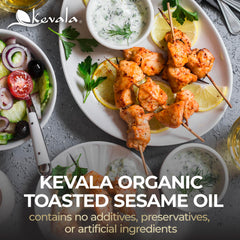Kevala Organic Toasted Sesame Oil salad dressing usage brings vibrant finishing touches
