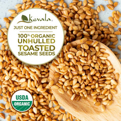 Kevala sesame seeds ideal for tahini and halva preparation.