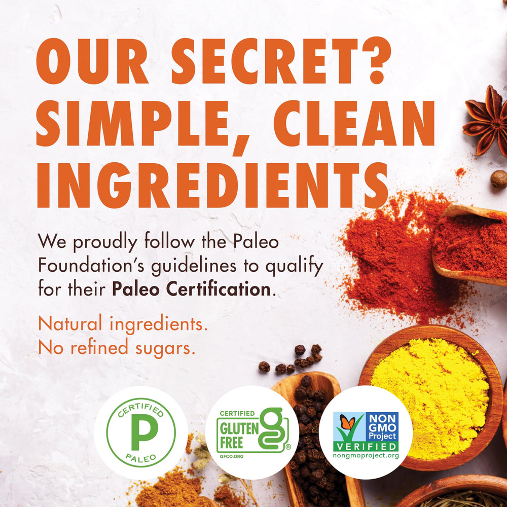 Kevin's Natural Foods stir-fry dish setup using paleo simmer sauces for easy meals.