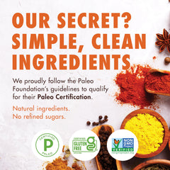 Kevin's Natural Foods stir-fry dish setup using paleo simmer sauces for easy meals.