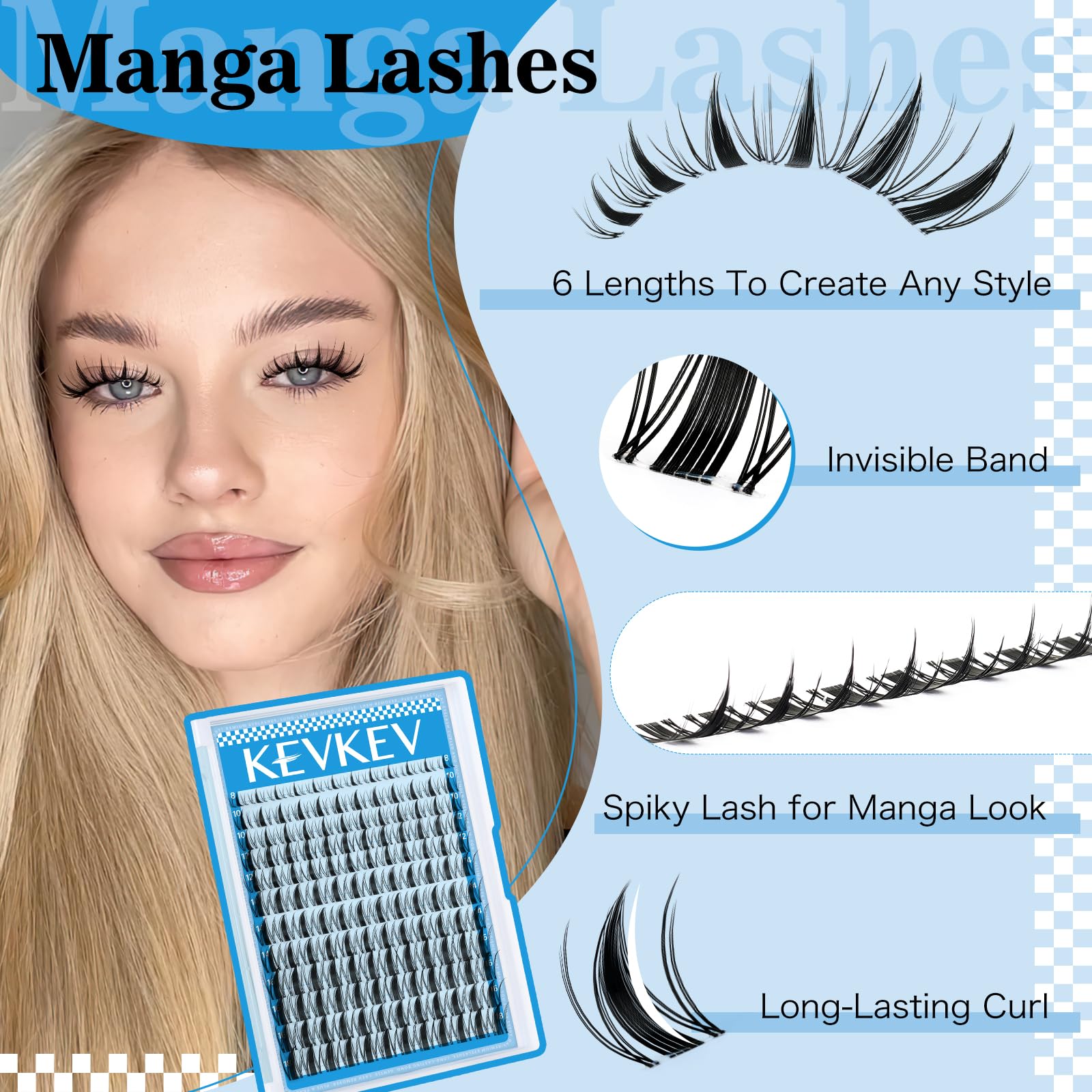 KevKev Fairy Lash Clusters Spiky Style adds edgy volume
