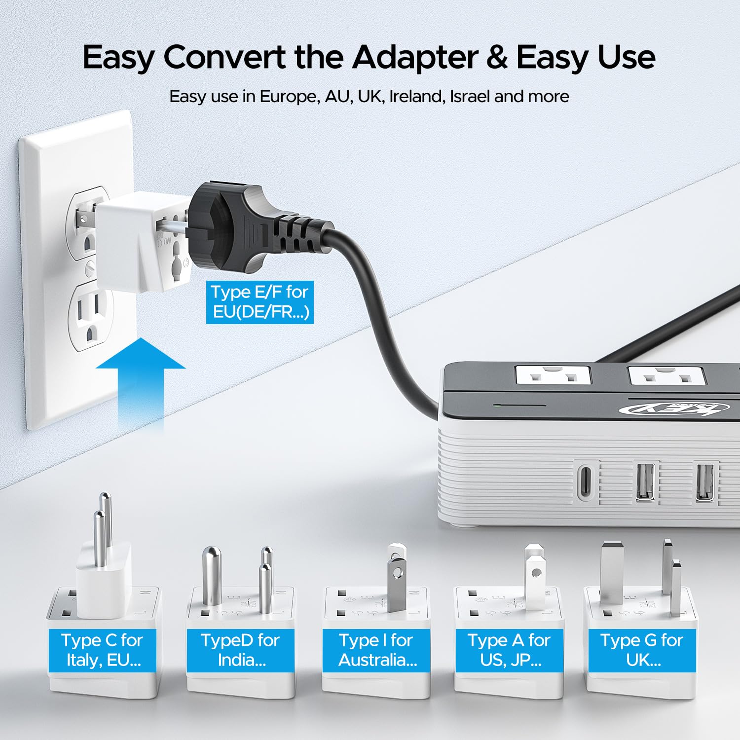 Key Power four USB-A ports efficiently power multiple devices.