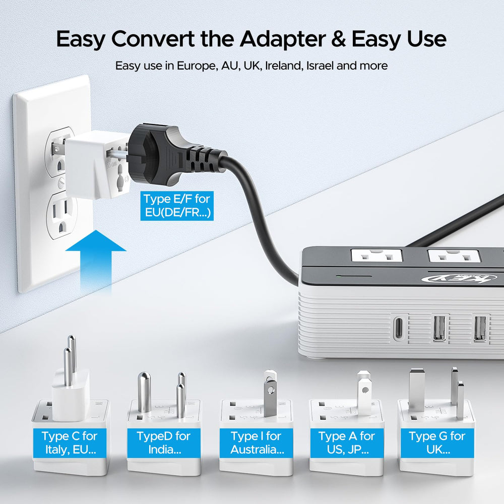 Key Power four USB-A ports efficiently power multiple devices.