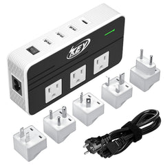 Key Power 230W converter front view for travel and dual voltage use.